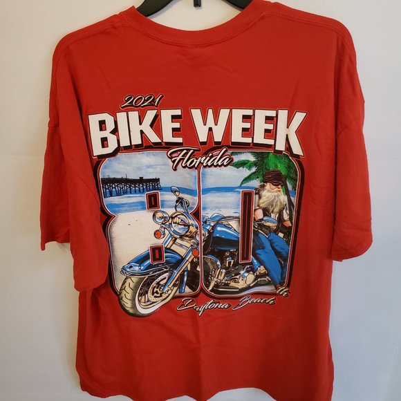 80th Anniversary Bike Week Daytona Beach 2021, short sleeve T-shirt Size 2XL - Picture 9 of 11